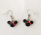 Handmade Glass Art Mickey Head Jewellery Set - Black 2 in UAE