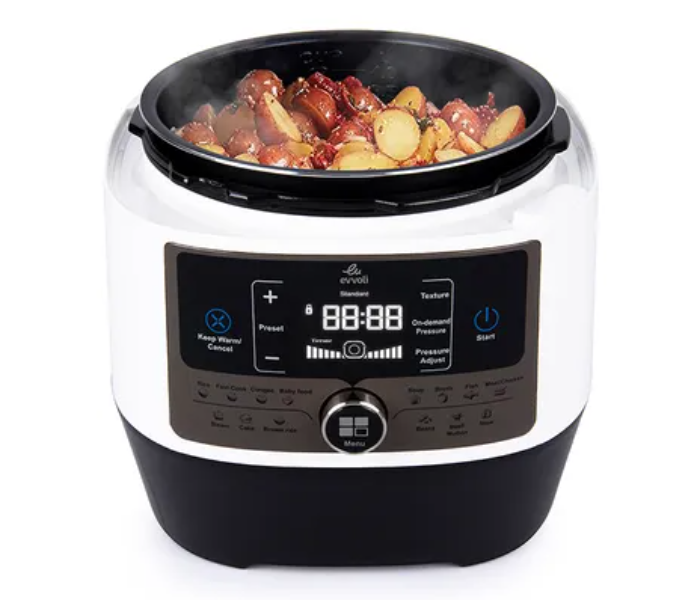 Evvoli EVKA-PC5014B 5 Litter 900W 14 Programs Digital LED Display 24 hours preset timer 14 In 1 Multi-Use Programmable Pressure Cooker - Black and White 5 in UAE