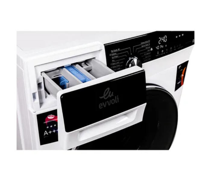 Evvoli EVWM-FBLE-814W 8 KG 1400 PRM Front Load Washing Machine – White and Black 4 in UAE