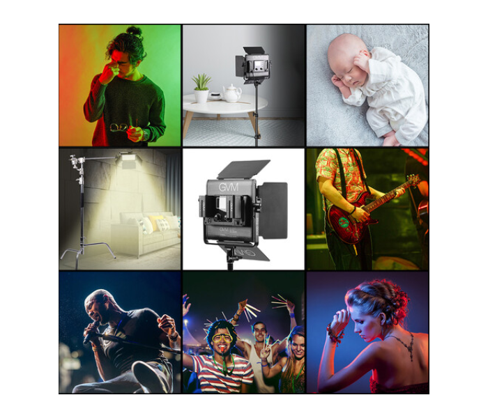 GVM AWP-1193 800D-RGB LED Studio 3-Video Light Kit - Black 2 in UAE