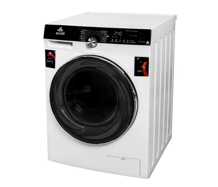 Evvoli EVWM-FBLE-814W 8 KG 1400 PRM Front Load Washing Machine – White and Black 2 in UAE