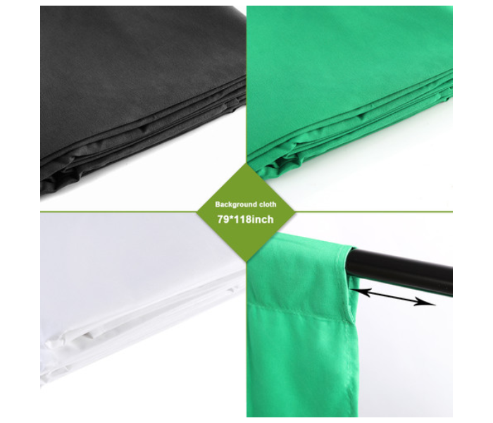 GVM AWP-1137 P80S 4 Light Kit With Umberala Softbox And Backdrop - Black and White 2 in UAE