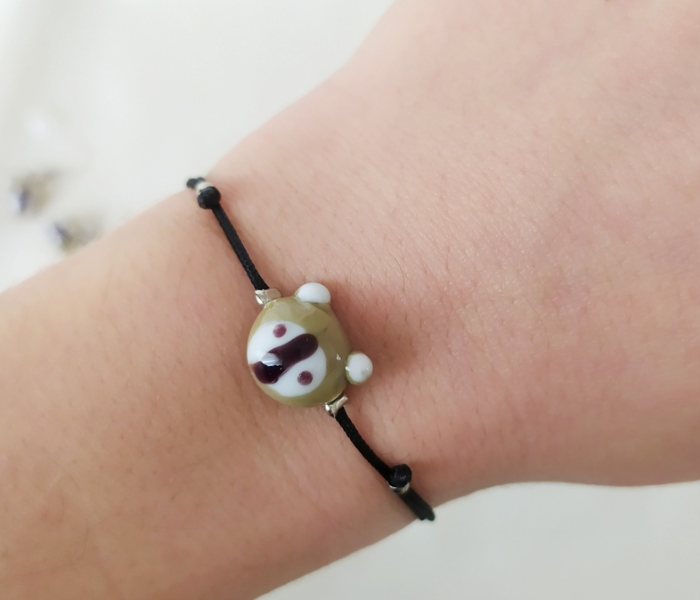 Handmade Glass Art Koala Jewellery Set - Grey and Black 3 in UAE