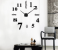 Large DIY 3D Mirror Effect Sticker Digital Wall Clock - Black 3 in OMAN