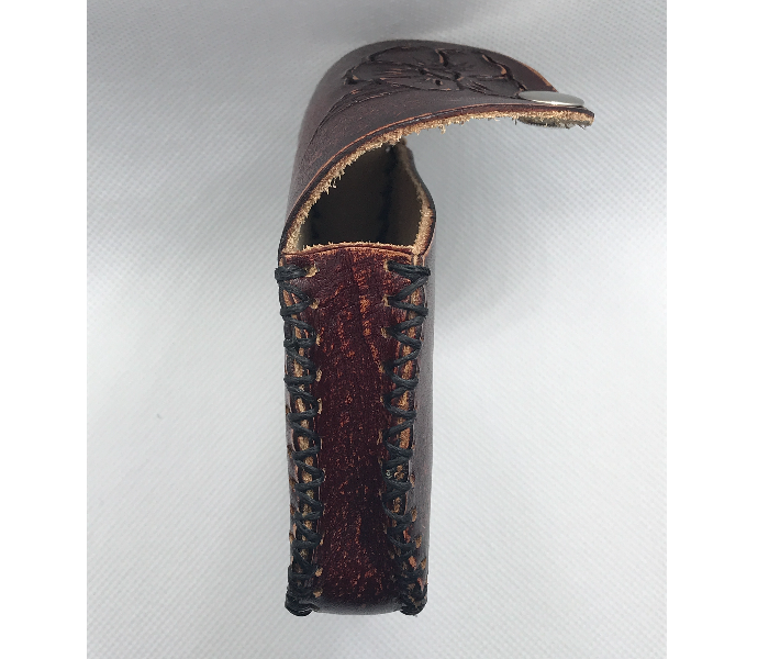 Handmade Leather Small Bag for Coins- Brown 4 in UAE