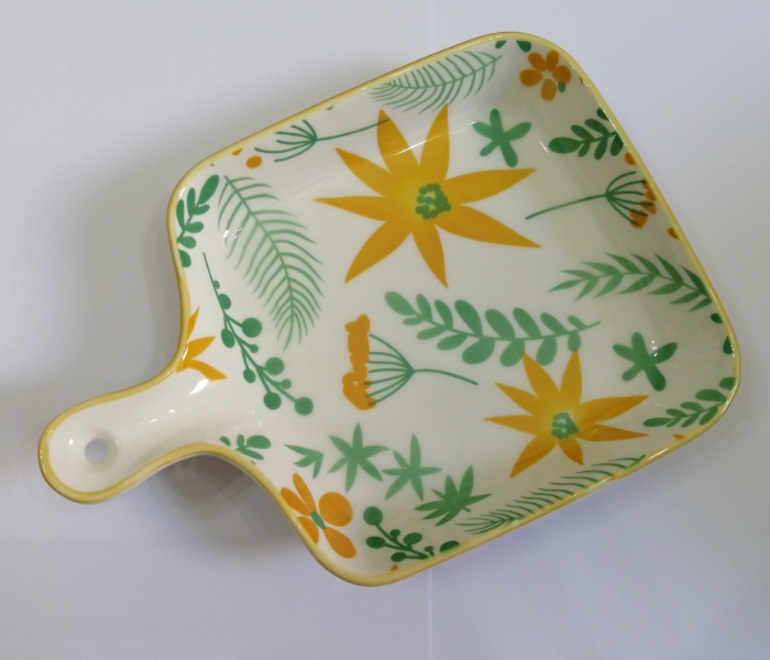 Dual Toned Ceramic Serving Plate - Orange and Green 1 in UAE