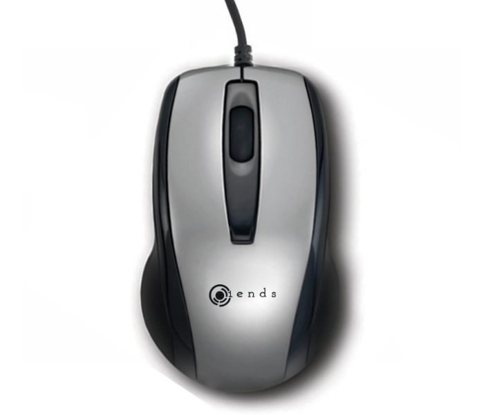 Iends IE-MU860 Wired USB Optical Mouse - Black and Silver 2 in UAE