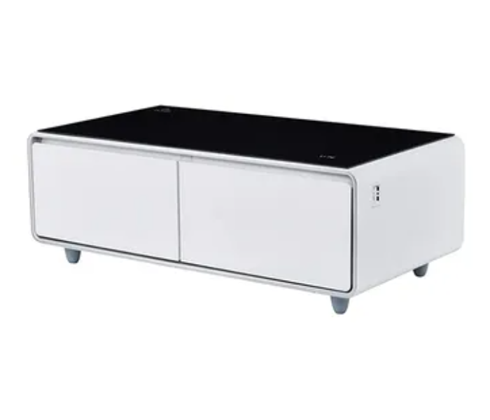 Evvoli EVRFS-130LW Smart Touch Table With Two Refrigerating Doors - Black and White 2 in UAE