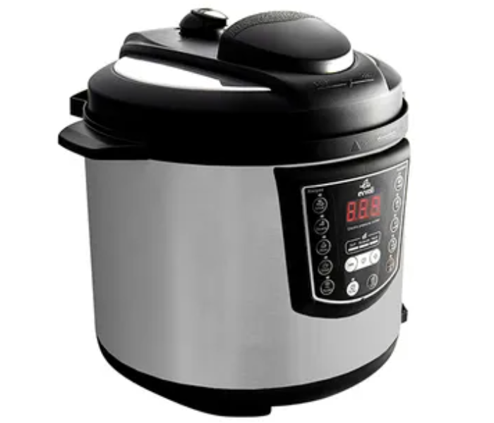 Evvoli EVKA-PC6009B 6Litre 1000W Digital LED Display 9-in-1 Multi-Use Programmable Pressure Cooker - Black and Silver 2 in UAE