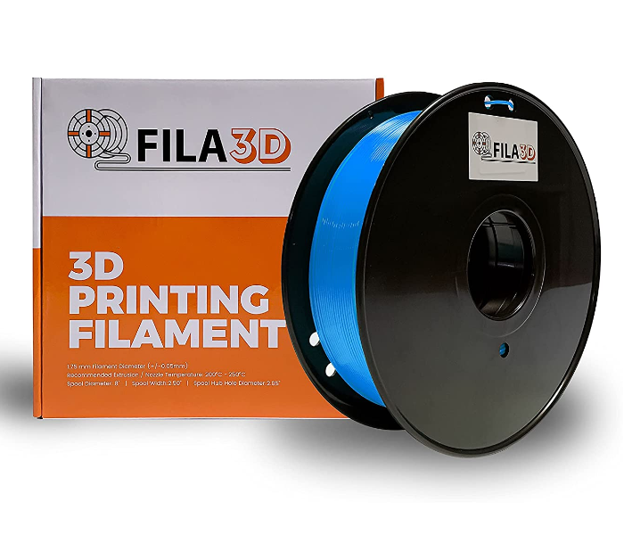 Fila3D 1.75mm PETG 1Kg 3D Printer Filament - Transparent Blue 1 in UAE