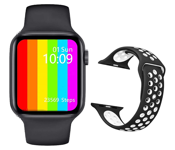 W26 Plus 1.75 Inch Extra Fashion Strap 220mAh Series 6 44mm ECG Heart Rate Monitor Temperature Waterproof IP68 PK IWO 11 IWO 8 IWO 13 Smart Watch – Black 1 in UAE