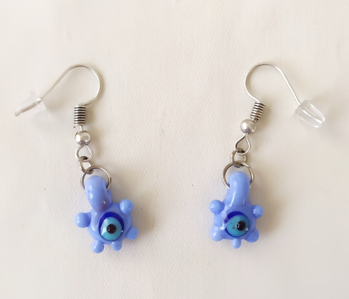 Handmade Glass Art Turtle Jewellery Set - Blue and Black 2 in UAE