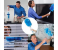 Electric and Battery Operated Dust Cleaner, Spin Duster Motorized Multifunctional Dust Remove Cleaning Brush Wand with 2 Duster Heads- Blue and White 2 in OMAN