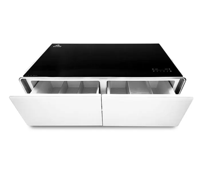Evvoli EVRFS-130LW Smart Touch Table With Two Refrigerating Doors - Black and White 1 in UAE