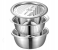 3 Pieces Stainless Steel Bowl with Lid - Stainless Steel 1 in UAE