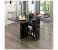 3 in 1 Rolling Dining Table Set Marble Folding Dining Table Movable Wood Office Table Kitchen Storage - Black 1 in OMAN
