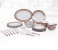 Delcasa DC1890 35 Piece Melamineware Dinner Set - White and Brown 1 in UAE