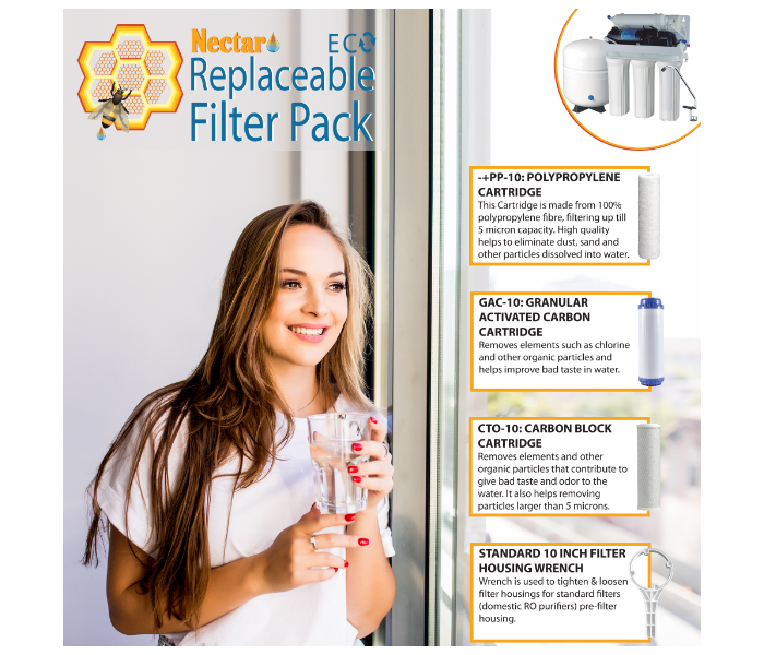 Nectar NC-ECK-01 Eco Replaceable Kit Including Sediment Filter, Granular Carbon and Carbon Block Filter 3 in UAE