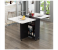 3 in 1 Rolling Dining Table Set Marble Folding Dining Table Movable Wood Office Table Kitchen Storage - Black and White 1 in OMAN