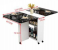 3 in 1 Rolling Dining Table Set Marble Folding Dining Table Movable Wood Office Table Kitchen Storage - Black and White 2 in OMAN