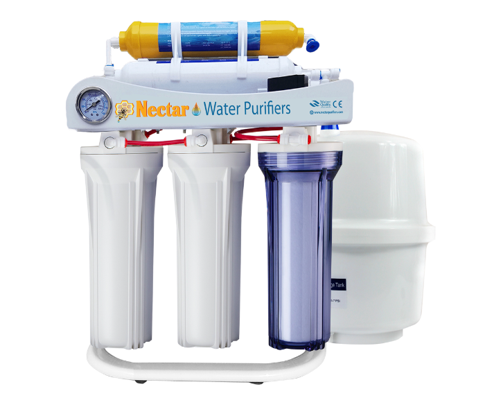Nectar NC-6ST-PGS-01 6 Stage Reverse Osmosis Drinking Water Filter System with Stand and Pressure Gauge 1 in UAE