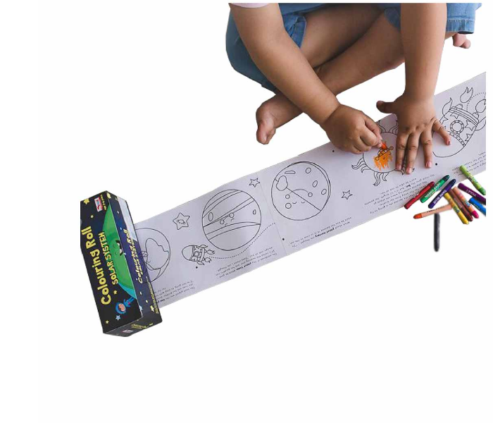 CocoMoco Kids Solar System Colouring Roll Story Book with Crayons 5 in UAE