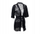 Fashion Costume Lingerie Pajamas with Robe and G-String - Satin Black 1 in UAE