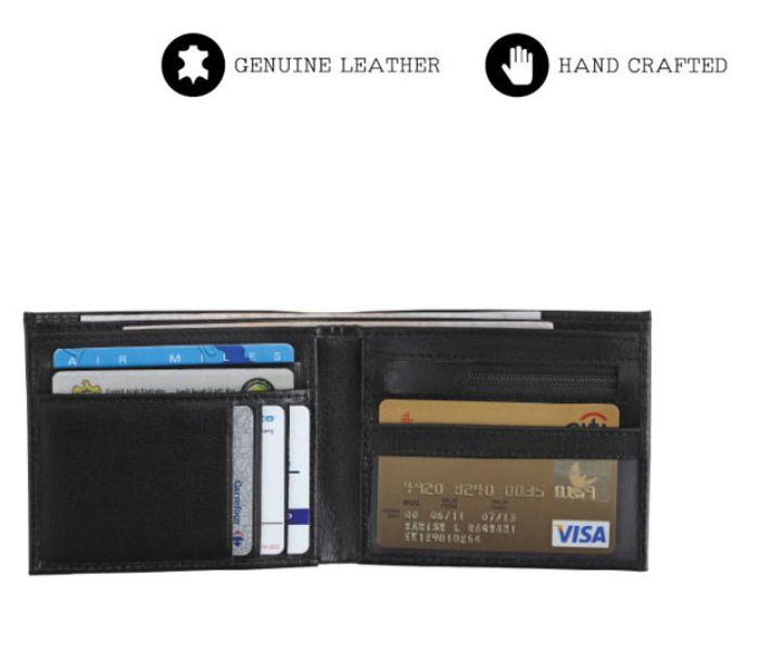 Generic 100G-4 Genuine Leather Card and Money Holder - Black 1 in UAE