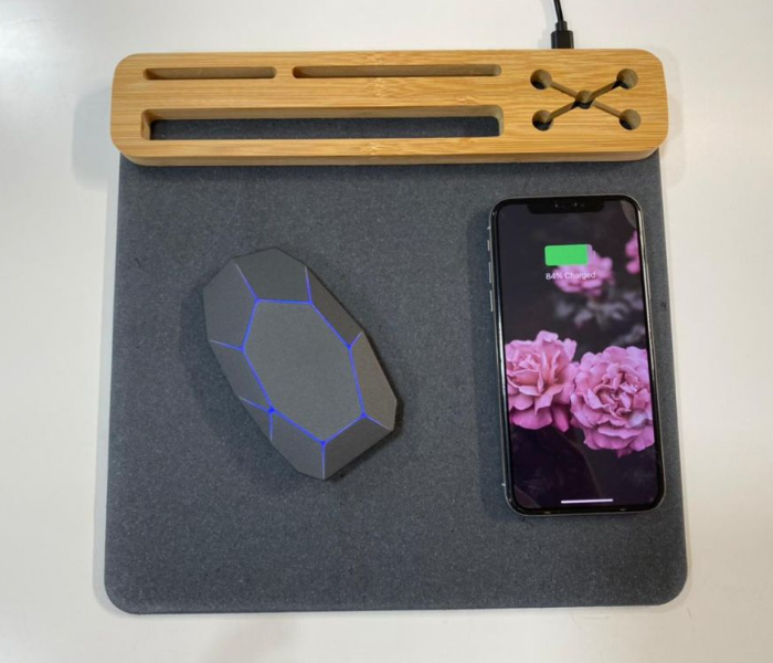 Generic EM60501 Wireless Bamboo Pad - Grey 3 in UAE
