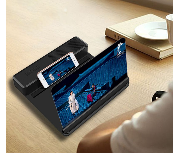 F12 Universal 12 Inch 3D HD Mobile Phone Screen Magnifier - Black 3 in UAE