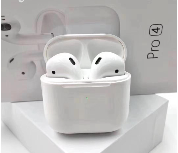 Pro 4 In Ear Bluetooth Earbuds with Mic and Charging Case - White 1 in UAE