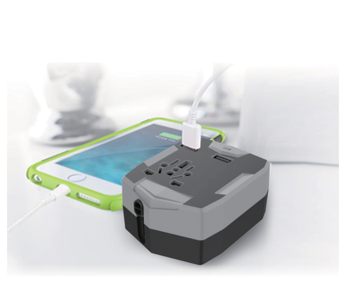 Generic 142G-2 Global Travel Adapter - White and Grey 1 in UAE
