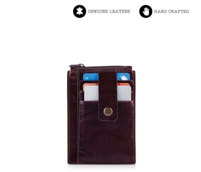 Generic 102G-3 Split Leather Card Holder with Multiple Slots for Credit Cards - Brown 1 in UAE