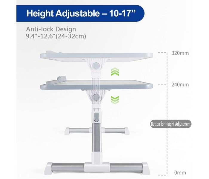 Large Adjustable Laptop Table with Foldable and Angle Adjustable Tray 5 in UAE