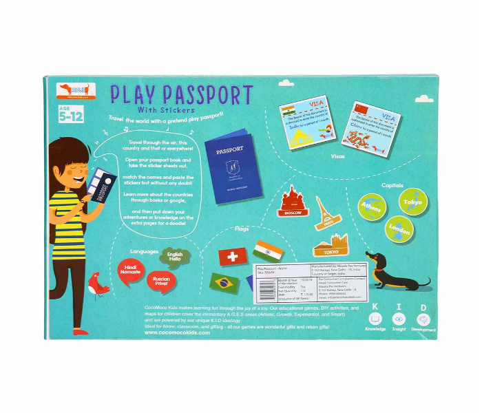 CocoMoco Kids Play Passport with Stickers Activity Kit 4 in UAE