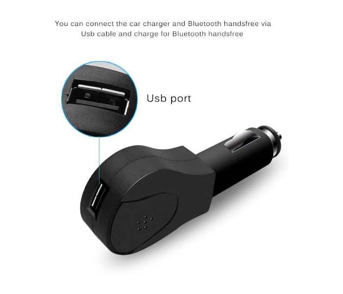 Bluetooth Multipoint Speakerphone Handsfree Car Kit with Sun Visor Clip - Black 4 in UAE