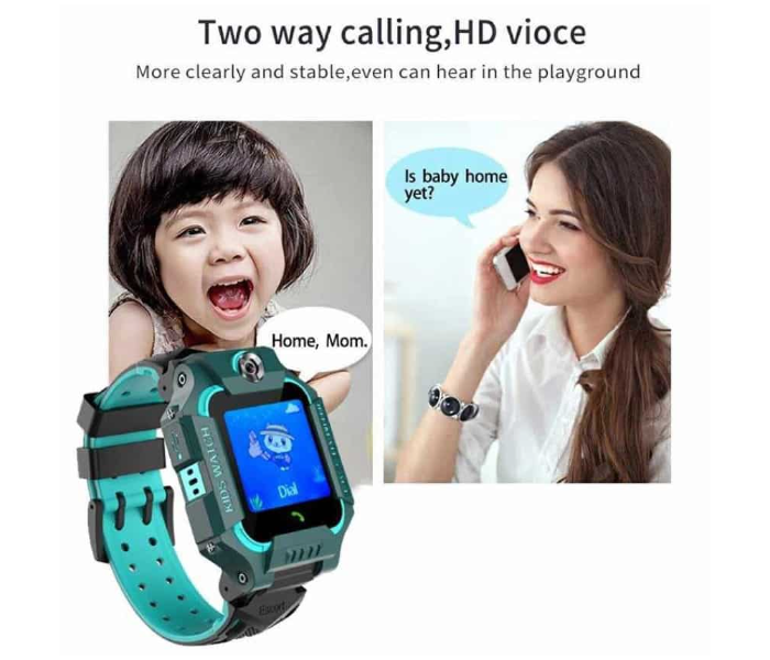 Kids Positioning GPS Smart Watch With Micro Sim Card and HD Touch Screen - Green and Blue 3 in UAE