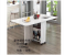 3 in 1 Rolling Dining Table Set Marble Folding Dining Table Movable Wood Office Table Kitchen Storage - White 5 in OMAN