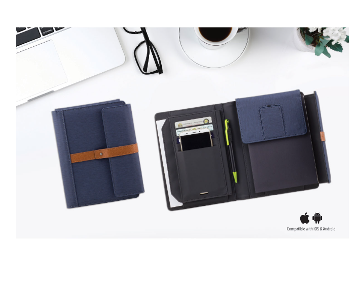 Generic 8G-1 A5 Folder With Built-In Wireless Powerbank Style 1 - Blue 2 in UAE