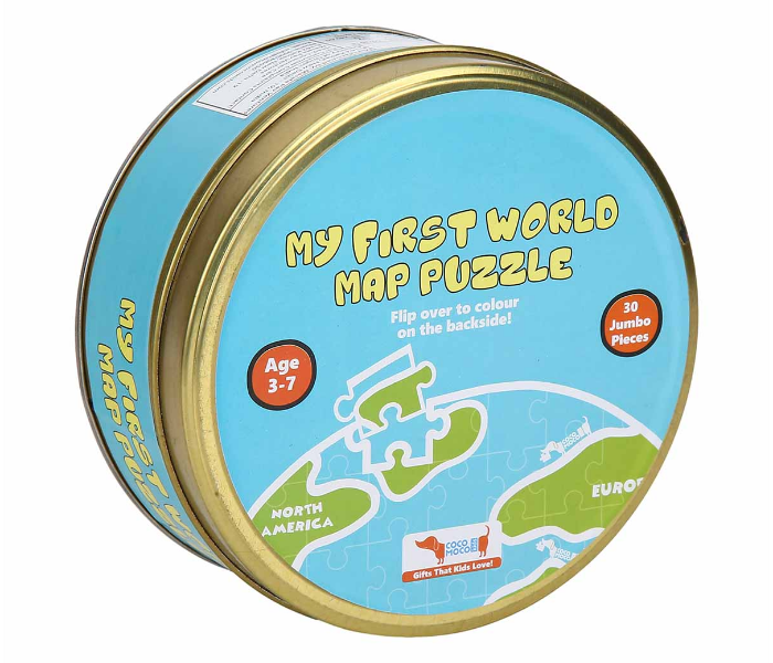 CocoMoco Kids World Map Puzzle 30 pcs 2in1 Colouring Puzzle 1 in UAE