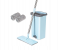Microfiber Flat Floor Mop with 50.4 Inch Adjustable Stainless Steel Handle and Bucket Set- Blue 1 in OMAN
