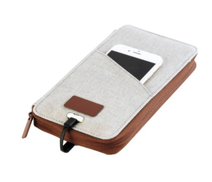 Generic EM60498 Water Resistant Notebook with 4000mAh Powerbank - Brown and Grey 1 in UAE