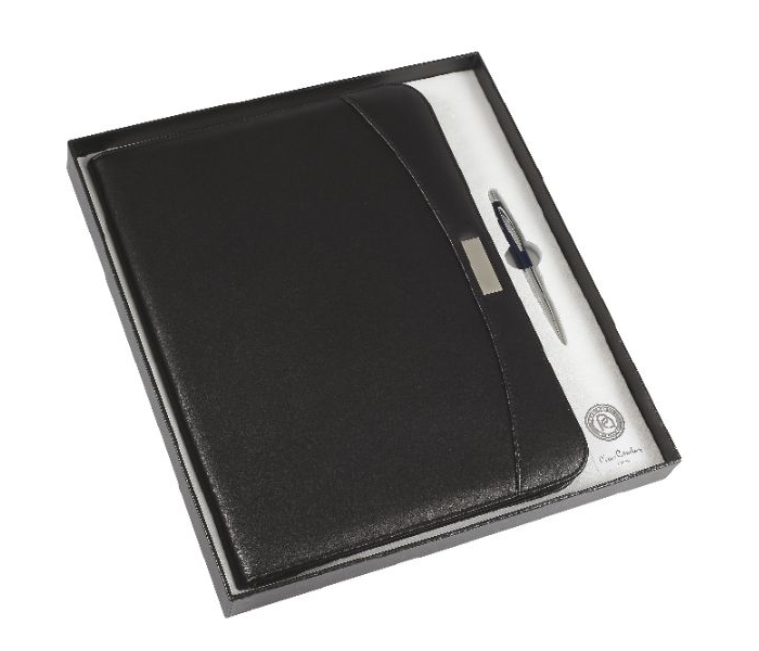 Generic 91G-3 Black Leatherette Crafted Conference Folder - Black 1 in UAE