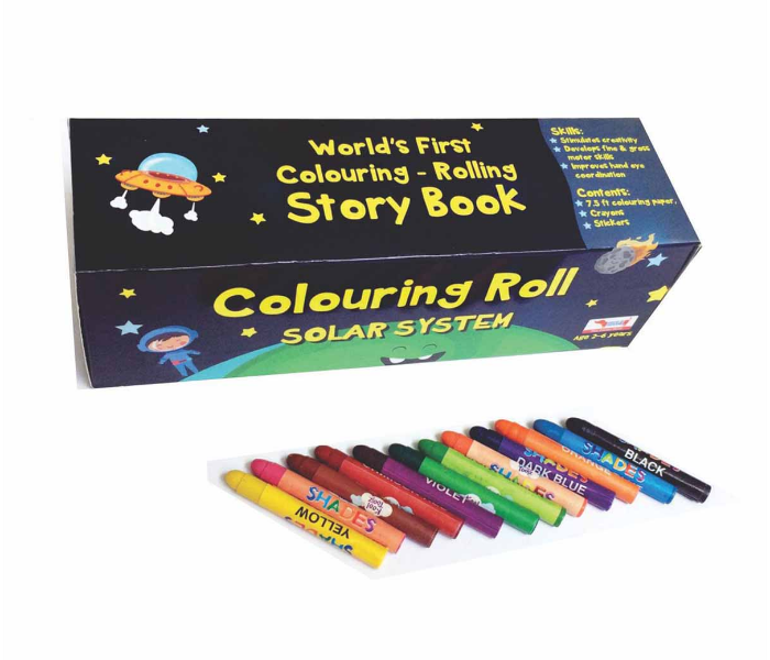 CocoMoco Kids Solar System Colouring Roll Story Book with Crayons 2 in UAE
