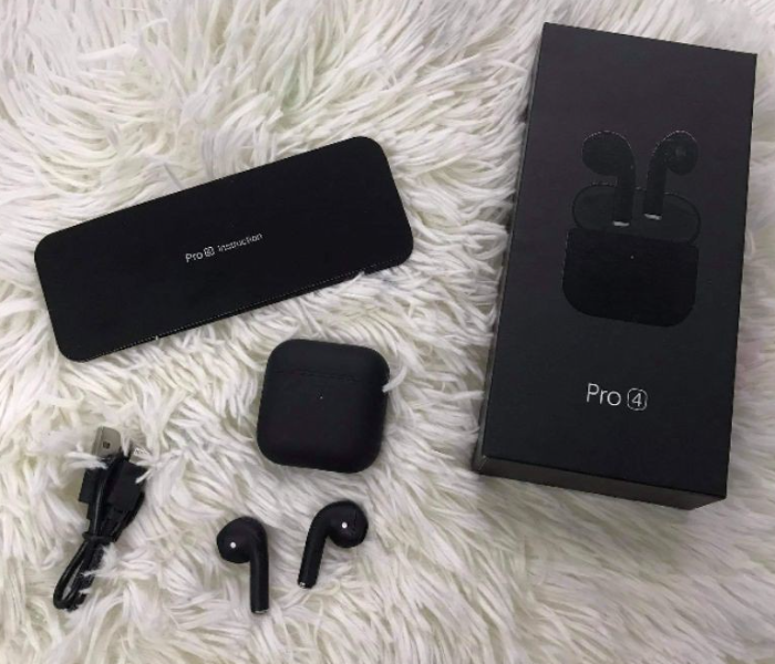 Pro 4 In Ear Bluetooth Earbuds with Mic and Charging Case - Black 2 in UAE
