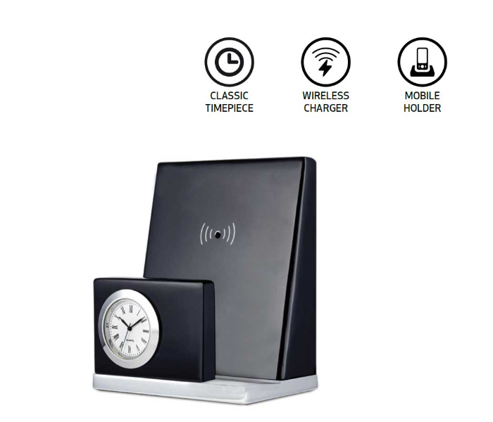 Generic 17G-1 Wireless Charger With Classic Timepiece - Black And White 2 in UAE