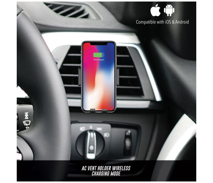 Generic 20G-2 Intelligent Car Phone Holder With Automatic Sensor And Wireless Charger - Black 2 in UAE