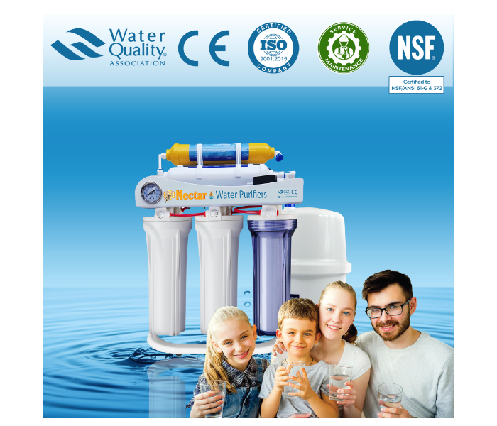 Nectar NC-6ST-PGS-01 6 Stage Reverse Osmosis Drinking Water Filter System with Stand and Pressure Gauge 5 in UAE