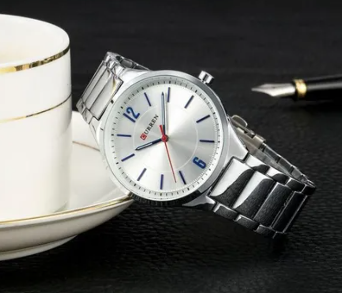 Curren 8280 Water Resistant Analog Watch for Men - Silver 4 in UAE