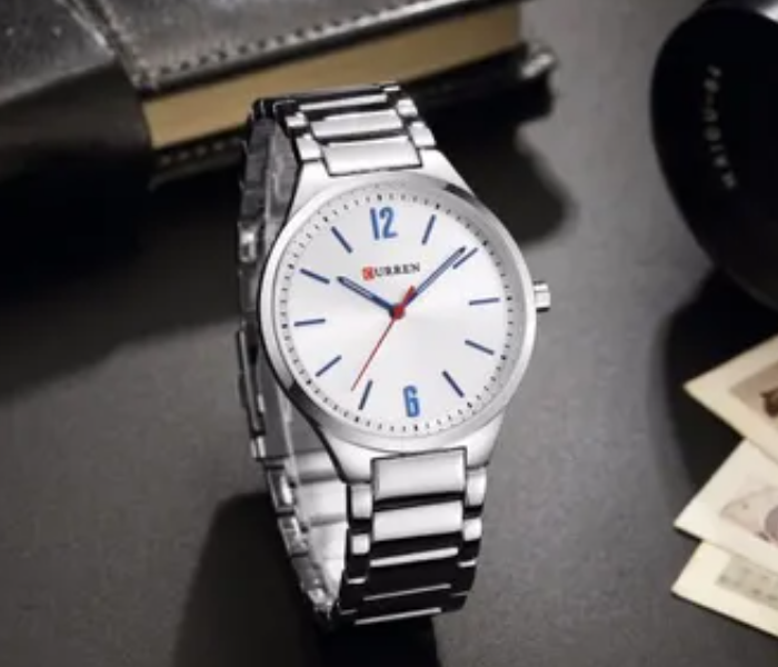 Curren 8280 Water Resistant Analog Watch for Men - Silver 3 in UAE